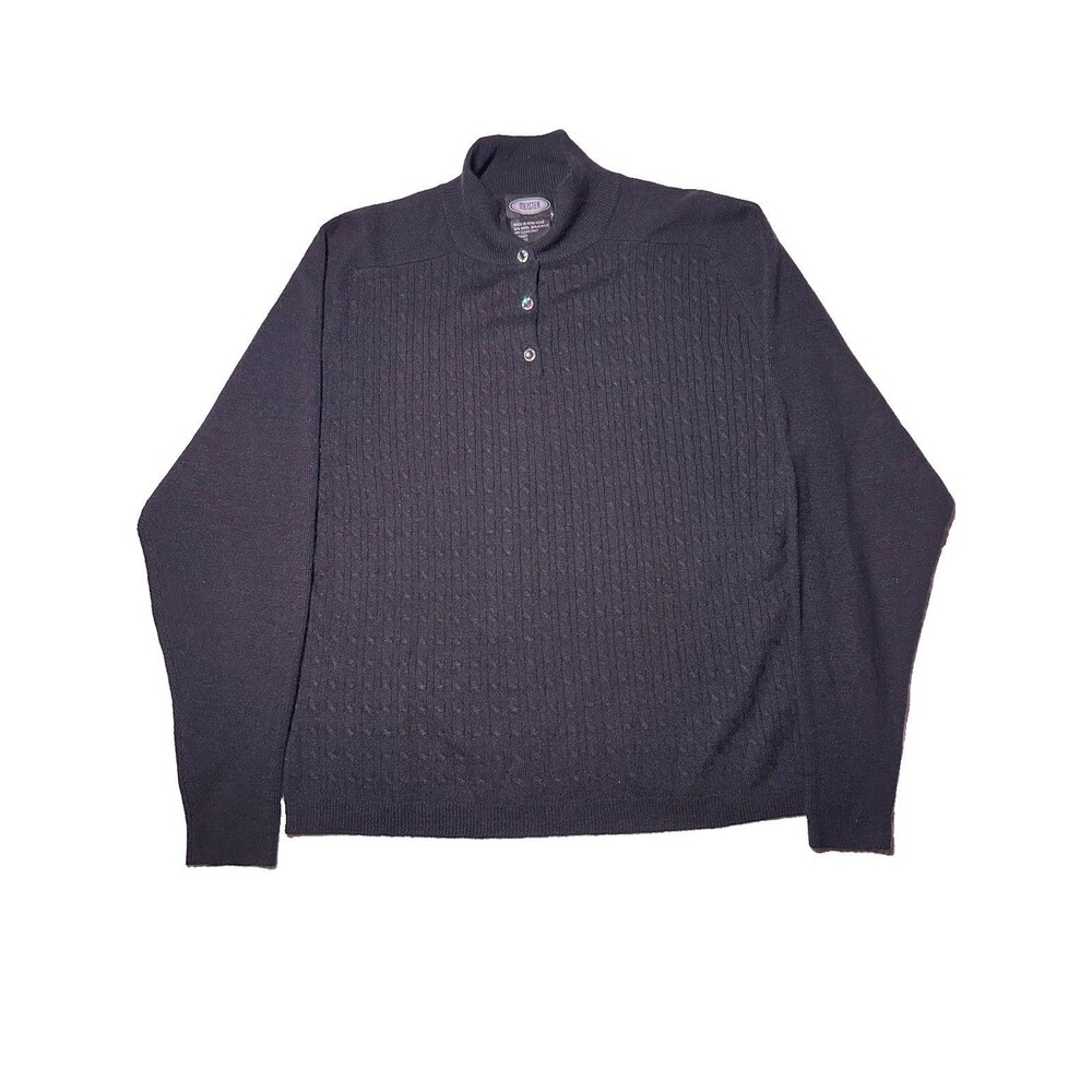Vintage Meister Black Studded Wool Sweater Womens Large pristine condition